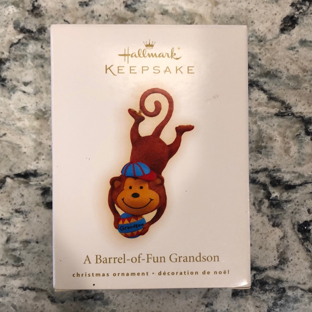 Hallmark Keepsake “A-Barrel-of-Fun Grandson” Ornament Christmas